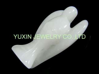 YNA196 White jade carved angel with wing figurine  