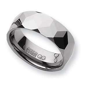  Tungsten Faceted 8mm Polished Band TU50 8 Jewelry