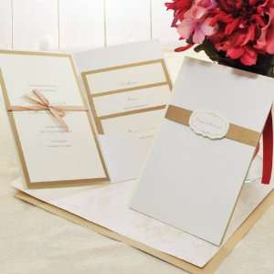  Ivory & Copper Pocket Folder Invitations Kit: Everything 