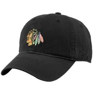  Chicago Blackhawks Black Adjustable Slouch Cap Sports 