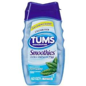 TUMS Smoothies Smooth Dissolving Antacid/Calcium Supplement Chewables 