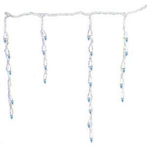  Blue Icicle Christmas Lights With White Cords [92100B 