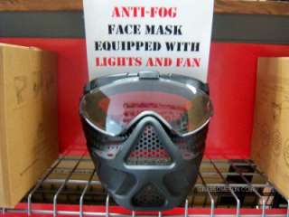 Anti Fog Paintball AIRSOFT FACE MASK w/ Lights & Fan  