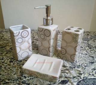   Ceramic Bathroom Accessories Set Vanity Dispenser YC 1012  