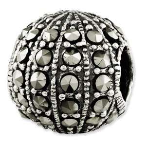  Sterling Silver Reflections Marcasite Bead: Jewelry