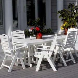 Polywood Recycled Plastic Cape Cod Nautical Dining Set   Seats up to 8