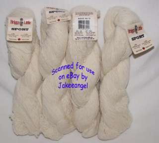  100% Wool Sport 1 Ply Washed White 4 Skeins Made in Canada Yarn  