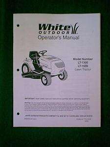 WHITE LAWN TRACTOR RIDING MOWER LT 1300 LT 1500 MANUAL  