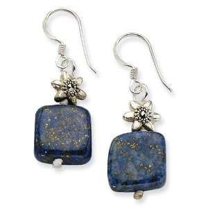  Sterling Silver Lapis & Marcasite Earrings: Vishal Jewelry 