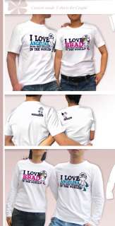 Funny custom t shirts for couple!(1set=two T shirts)/E2  