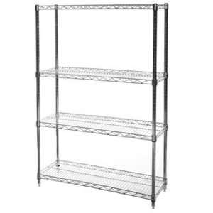  Chrome Wire Shelving Unit with 4 Shelves   14d x 30w x 