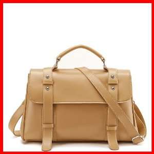   Handbag Vintage Briefcase Messenger Bag Office Lady Apricot 170391