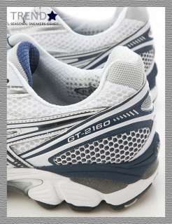 BN ASICS GT 2160 (2E) Width Wide Running Shoes White / Flag Navy 