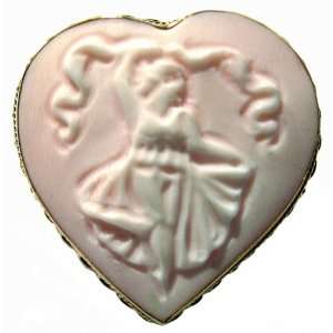 Ballerina Cameo Pin Pendant Master Carved, Italian Pink Conch Shell 