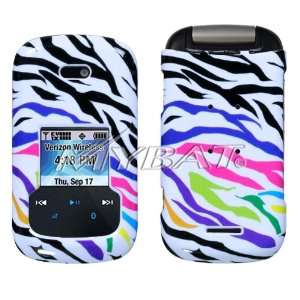  Rainbow Zebra Snap On Hard Cover for Motorola W766 Verizon 