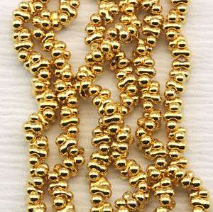 RARE 2x4mm 24Kt Gold plated Farfalle Seed Beads  