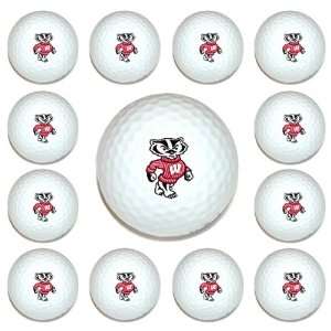   Wisconsin Badgers Team Logo Golf Ball Dozen Pack   Golf: Sports