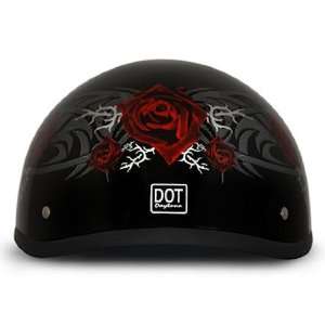   Rose Beanie DOT Motorcycle Skull Cap Half Helmet [X Large] Automotive