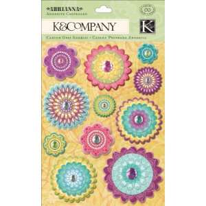  K&Company Abrianna Floral Adhesive Chipboard: Arts, Crafts 