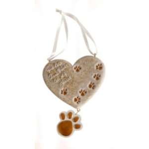  Paw Prints Heart Dog Ornament: Pet Supplies