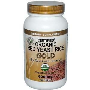  Organic Red Yeast Rice Gold, 120 Tablets Health 
