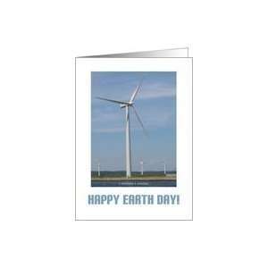 Happy Earth Day Wind Turbines Blue Sky Card Health 