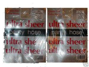 WOMENS QUEEN SIZE ULTRA SHEER PANTYHOSE 6 PRS OFF WTE  