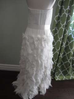 Tadashi Shoji Gown*** White Strapless Chiffon Wedding Dress $798 Sz 