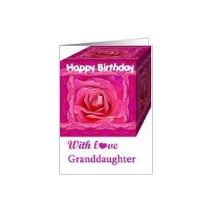  Granddaughter Birthday with Ornate Rose Covered Gift Card 