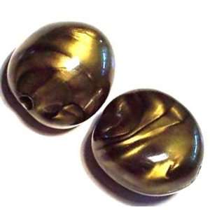 Gold Nut acrylic plastic beads (20 pcs). 18mm x 20mm x 13mm (11/16 x 