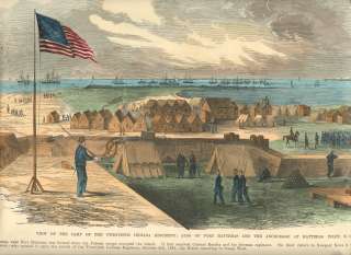 Fort Hatteras North Carolina Military 1861 Engraving  