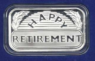 Silver Art Bar Happy Retirement 2011 Retire Mint Gift Box Limited 