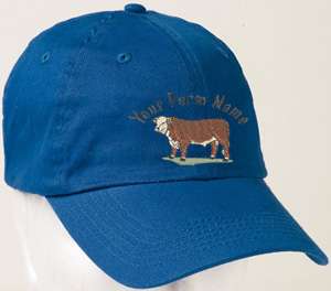   Hereford Beef Bull Embroidery Custom Farm Ranch Name 4 H Club on Hat
