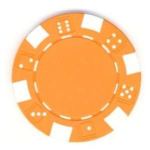   of 50 Orange   DICE Design 11.5 gram Poker Chips