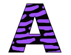 PURPLE ZEBRA ALPHABET LETTER NAME WALL STICKERS DECALS  