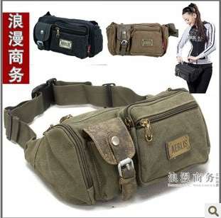   Canvas Bumbag Hiking Travel Shoulder Fanny Pack Belt Waist Bags 3325