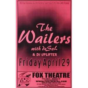 Wailers Fox Boulder 2005 Original Concert Poster reggae:  