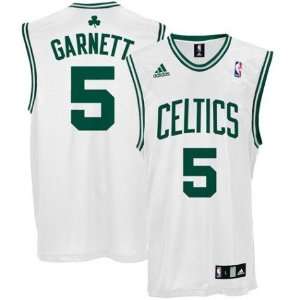   Celtics #5 Kevin Garnett White Replica Jersey