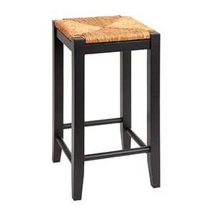  Contemporary Wood and Wicker Bar Stool: Kitchen & Dining