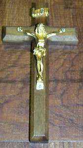 Wood INRI Catholic Crucifix, Jesus Christ, Vintage Religious Estate 
