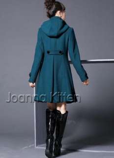 Womens Wool Cashmere Winter Noble Long trench Coat basic coat hoodies 