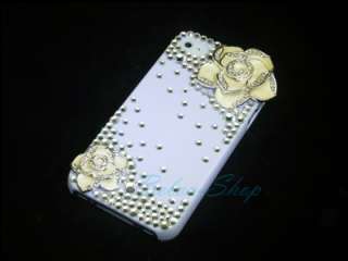 Crystal 3D Flower (Pale Pink, Beige) iPhone 4 / 4S Case using 