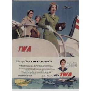 Who says, Its A Mans World? .. 1954 TWA / Trans World Airlines 
