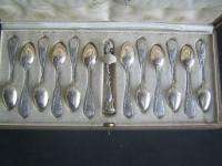 Antique WOLFERS Solid Silver Spoons & Sugar Tong 13/PS  