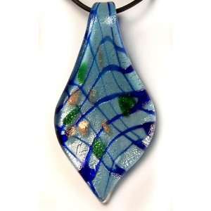  Murano art glass pendant necklace, leaf, Y27: Everything 