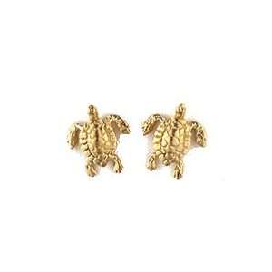  Reyes del Mar 14K Gold Small Turtle Solid Earring Sports 