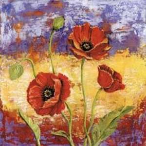    Ruby Red Poppies   Poster by Tina Chaden (10x10): Home & Kitchen