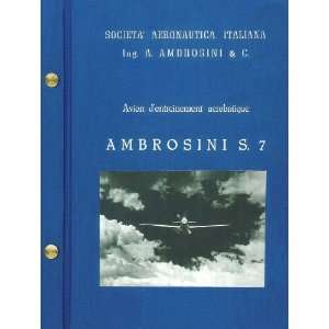   Ambrosini S.7 Aircraft Technical Manual Ambrosini Aeronautica Books