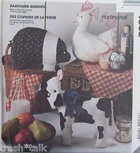 McCalls 4908 Barnyard Buddies pattern ROOSTER COW PIG Marti Michell 