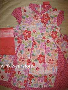 NWT Gymboree Tea Garden Dress set footless tights 3T Kimono Apron VHTF 